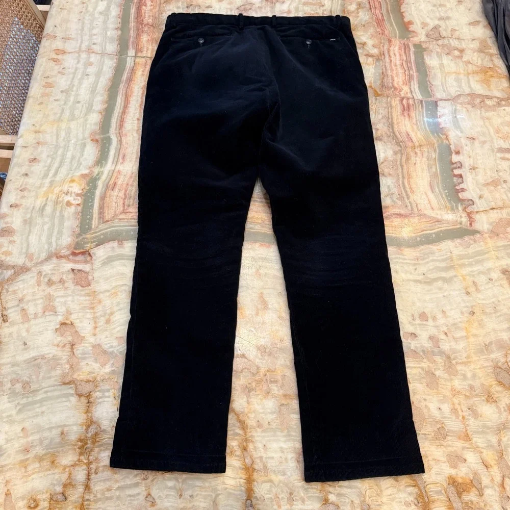 Polo Ralph Lauren Mens Corduroy‎ Trouser Pants Black Slim Fit Comfort 36x30